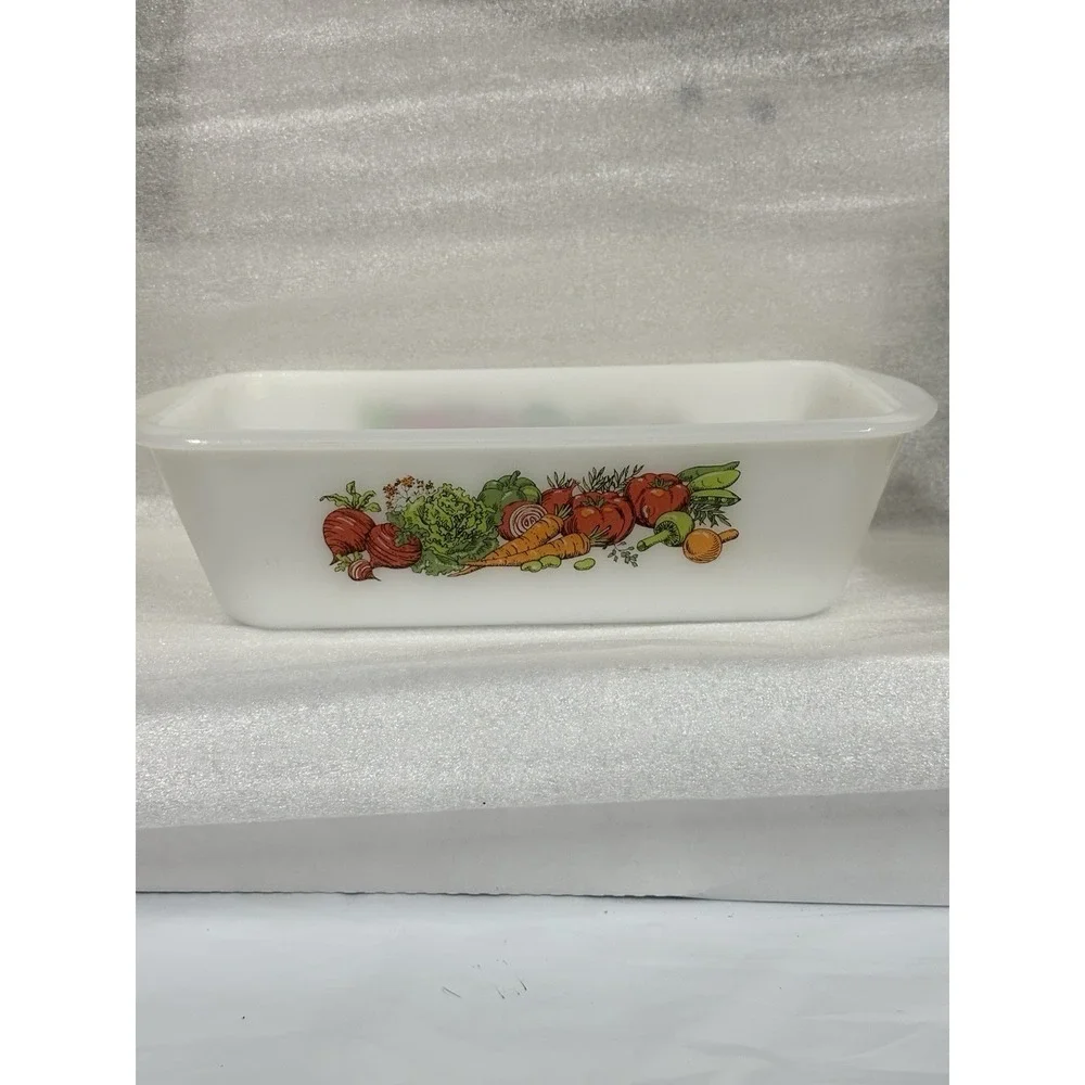 Vintage Glasbake Lot Of‎ 3 Vegetable Garden Medley Casserole Loaf Oval Serving